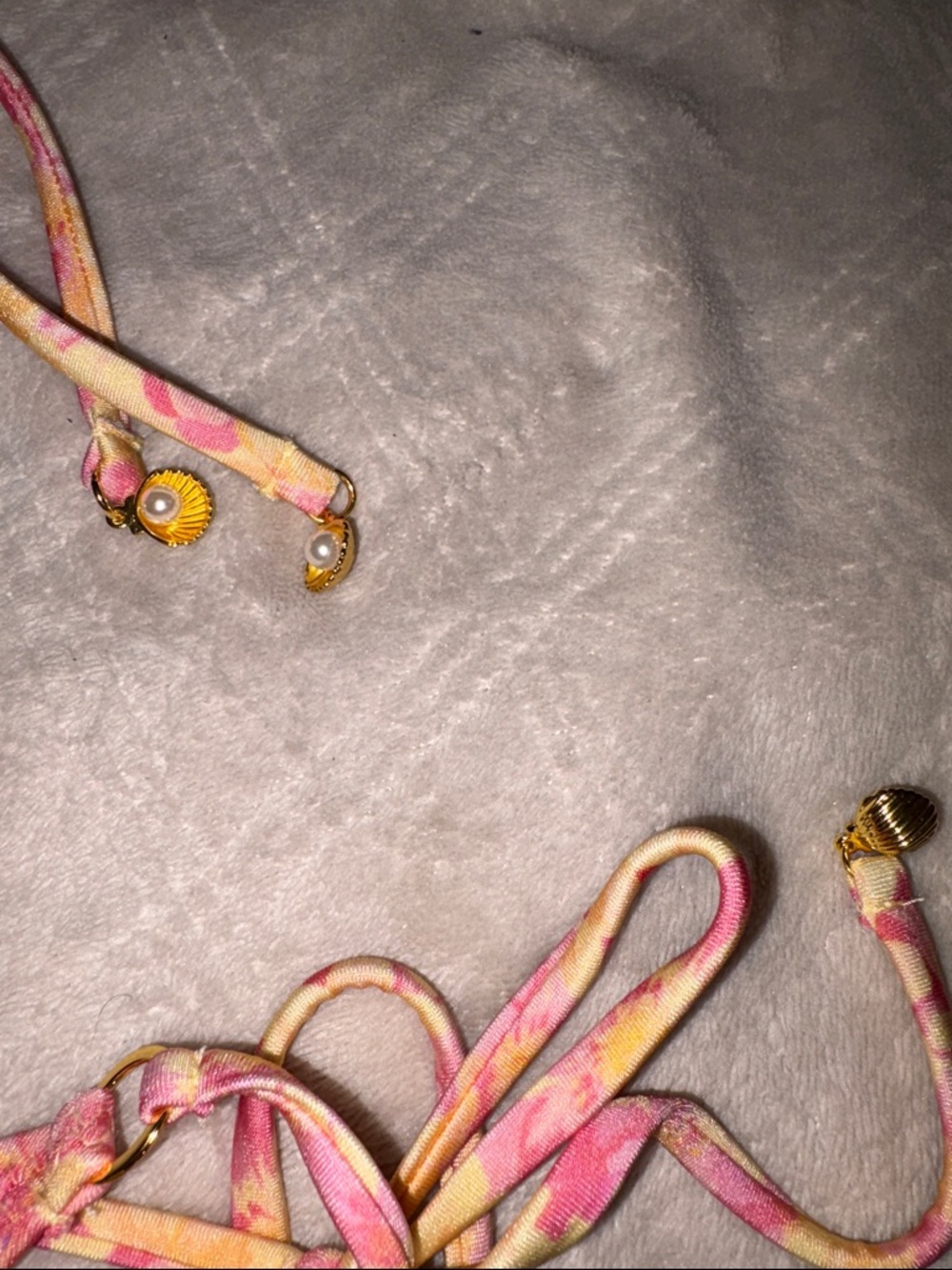 PACSUN Floral Yellow & Pink Bandeau Tie-Side Bikini - Picture 3 of 5